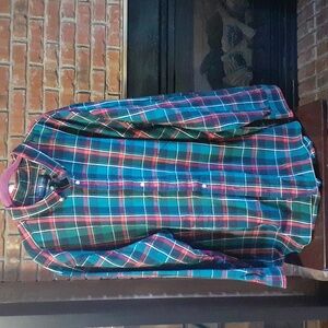 Ralph Lauren Men's Plaid Shirt - Green and Red